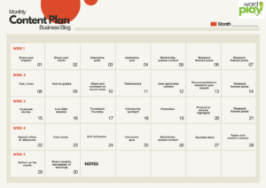 blog publishing calendar